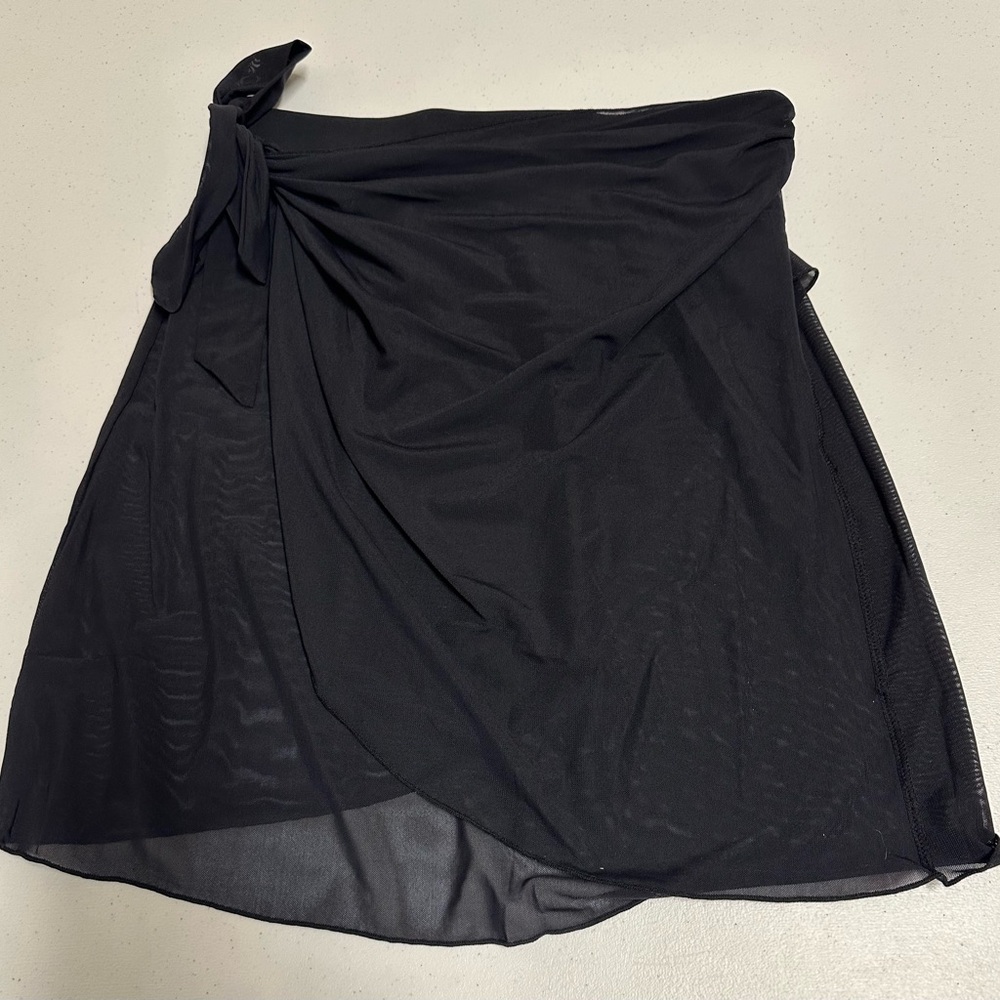 G by Giuliana Black Mini Sarong Swim Skirt NWT